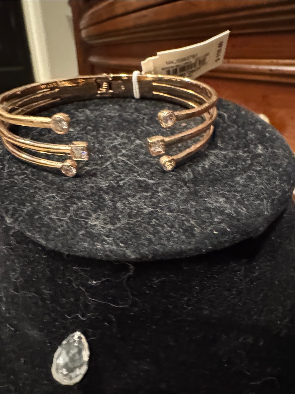 Rose gold Tone Triple-Row Open Cuff Bracelet with Crystal Accents Micheal Kors